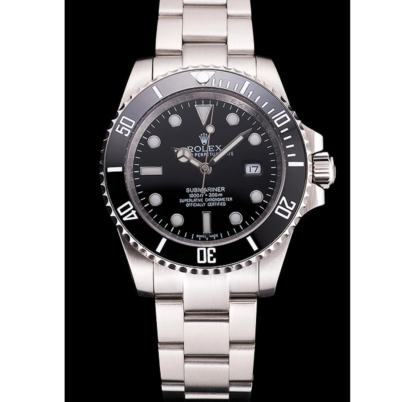 Aaa fake watches And Dial Small Black Rolex Date Stainless Bezel Bracelet Case Swiss Steel Submariner And 0822
